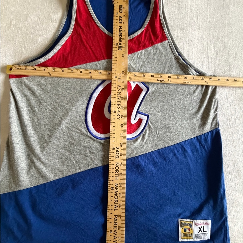 Atlanta Braves Shirt Mens XL Red Gray Blue MLB Baseball Tank Mitchell & Ness - Picture 4 of 10